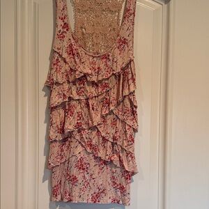 Floral Lace Back Tank Top